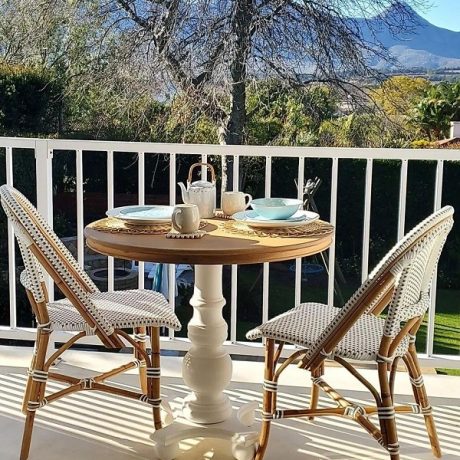 DINING CHAIR (WHITE WITH GREY) - FRENCH CHIC! ST. TROPEZ COLLECTION